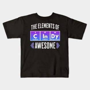 CInDy: Elements of Awesome, name design Kids T-Shirt